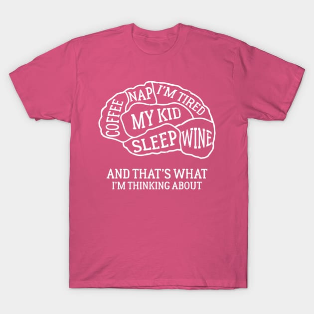 Brain Scan of a Mom Always Tired Coffee Addict Wine Lover Sleepy T-Shirt by TheBlackCatprints